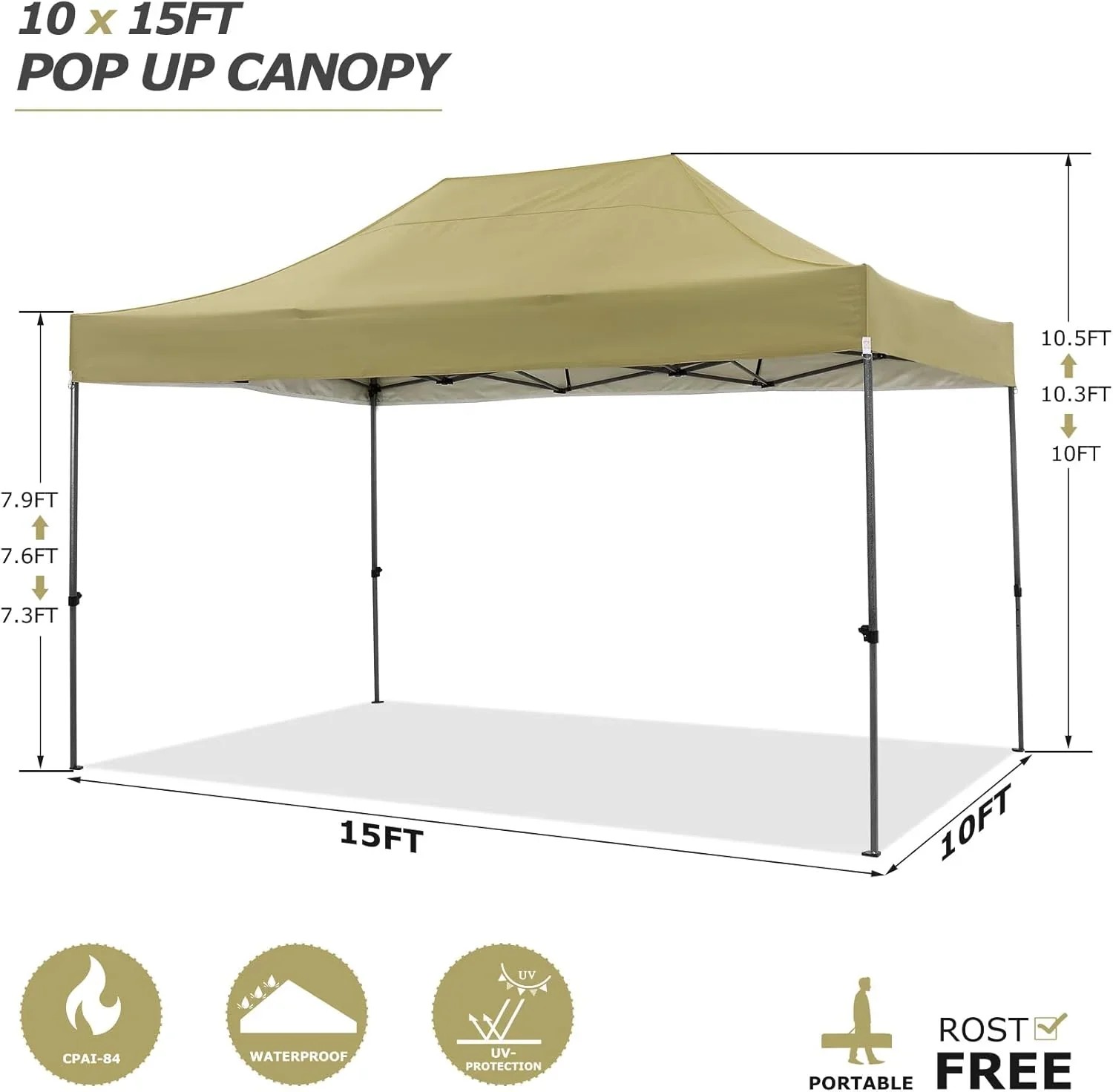 In Stock Pure Value COBIZI 10x20 Heavy Duty Pop up Canopy Tent with 6 Sidewalls Black Functional