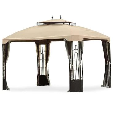 In Season Fresh Find 10 x 12 Bay Window Gazebo Replacement Canopy and Netting Riplock 350 Functional