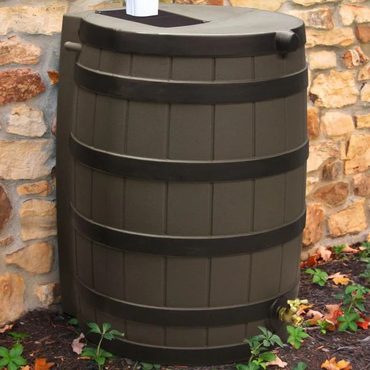 2026 Debut Basic Line 40 Gallon Rain Barrel with Darkened Ribs Oak Reliable