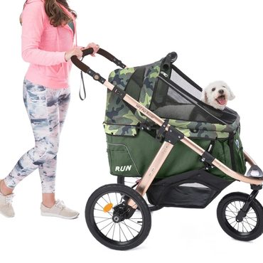 Revolutionary Basic Line Jogging Sports Stroller Rubber Wheels 1-Hand Quick Fold Aluminum Frame Green Camo Universal
