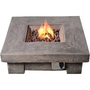 Limited Everyday Co Peaktop Outdoor Retro 35 in. Square Propane Gas Fire Pit Improved
