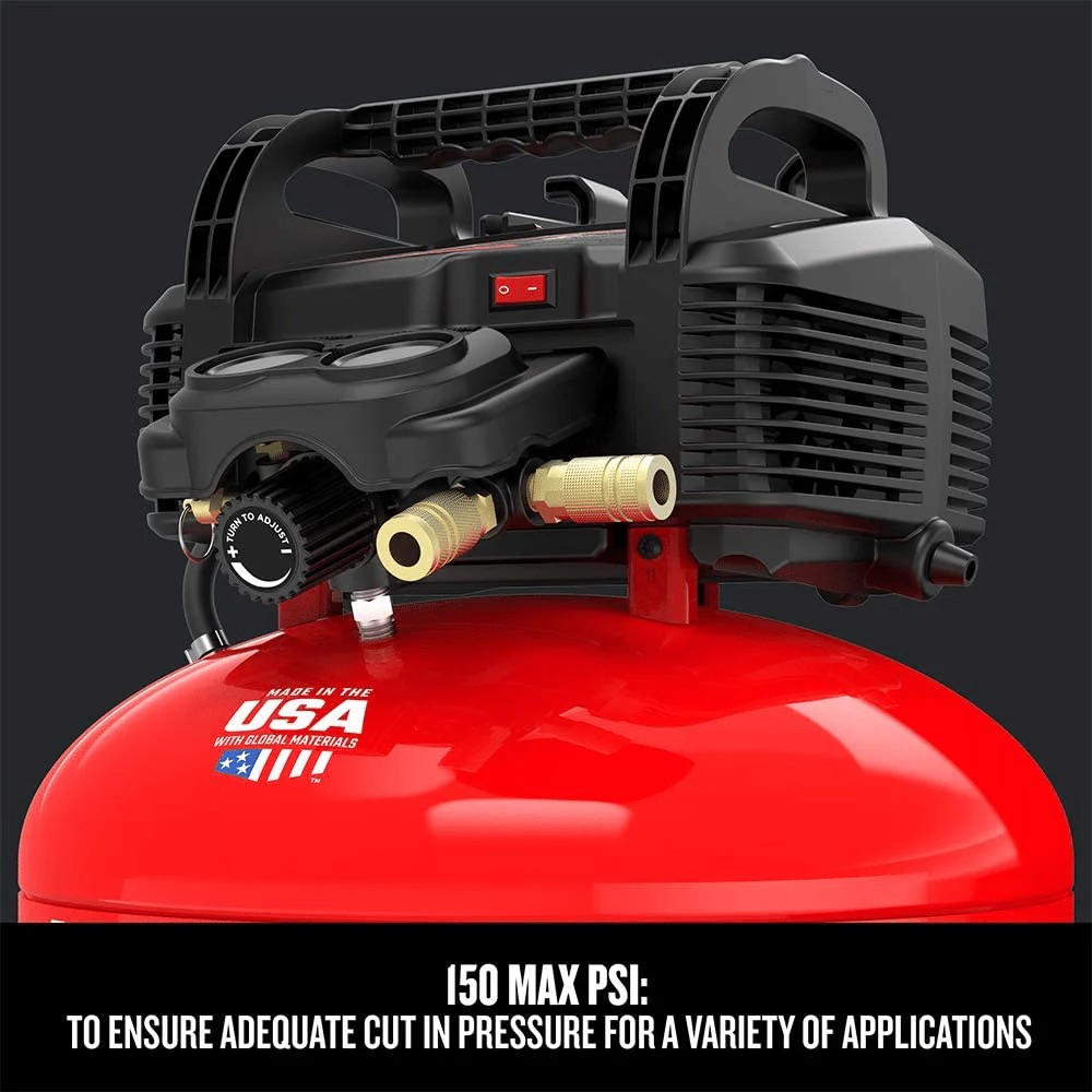 Limited Smart Pick Craftsman 6 Gallon Pancake Air Compressor, Oil-Free, 150 PSI, Portable with Accessory Kit Enhanced