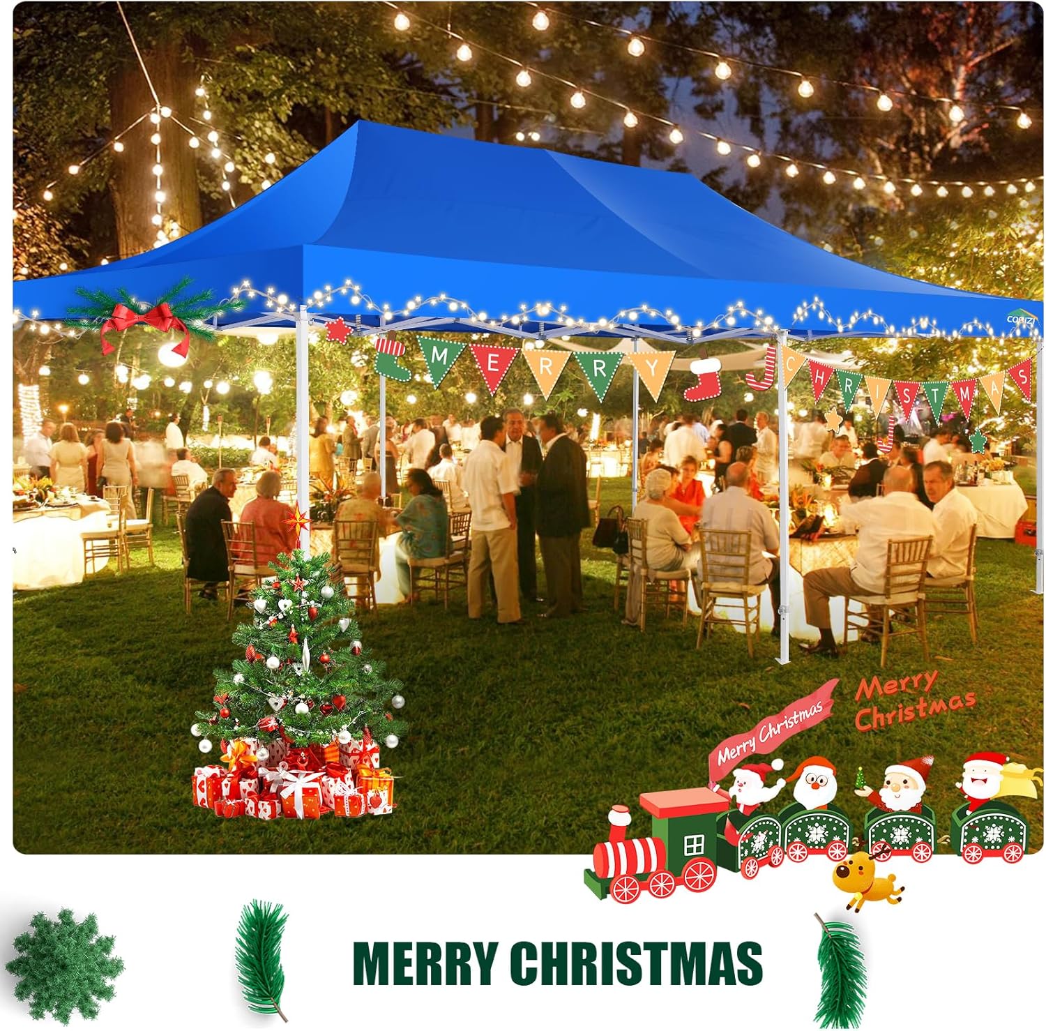 In Stock Pure Value COBIZI 10x20 Heavy Duty Pop up Canopy Tent with 6 Sidewalls Black Functional