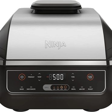 Revolutionary Pure Value Ninja Indoor Grill Foodi 5-in-1, Fits up to 3lb Roast, Black/Grey, AG301 Fine