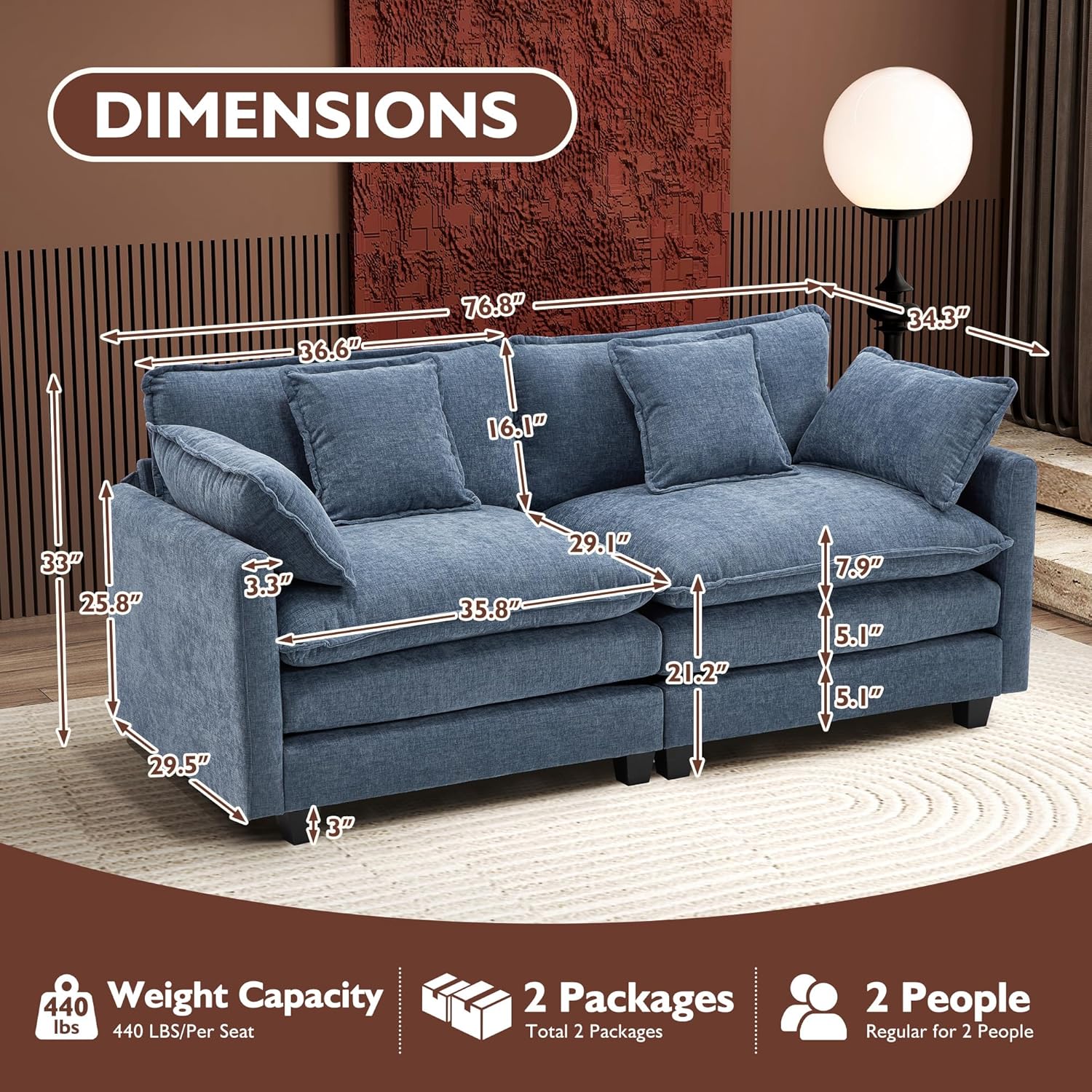 Premium Fresh Find Ihanherry 146" U-Shaped Modern Sofa Modular Sectional Cloud Couch Grey Practical
