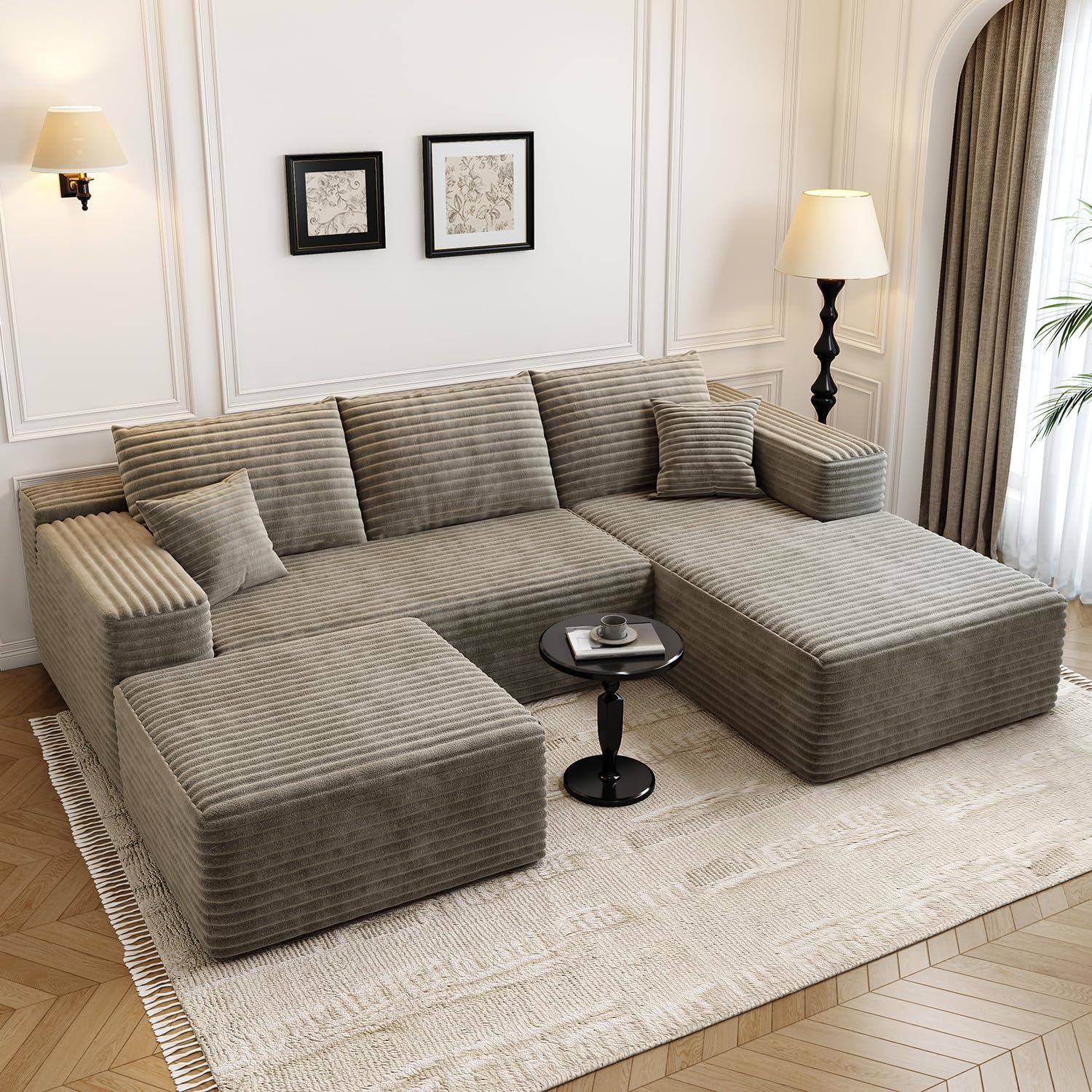 Durable Smart Pick 5" Cloud Modular Sectional Sofa L-Shape Chaise Deep Seat Black Left Facing Reliable