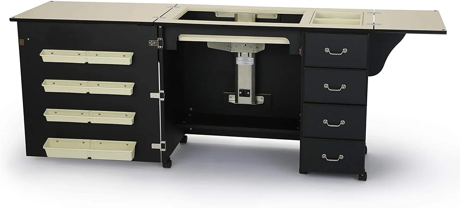 Revolutionary Open Market Norma Jean Sewing Cabinet for Sewing Cutting Quilting Crafting Black Enhanced