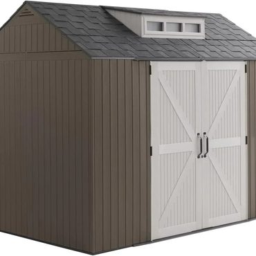 Limited True Basics Rubbermaid Resin Outdoor Storage Shed With Floor Weather Resistant Gray Organization for Home Fine