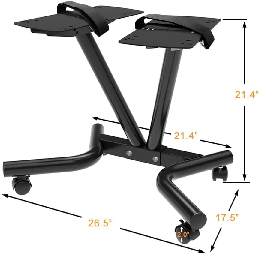 Durable Everyday Co Dumbbell Stand Fitness Dial Dumbbell Rack with Adjustable Belt for Home Gym Set Sensible