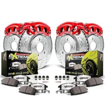 2026 Upgraded Smart Pick Power Stop - Front and Rear Z26 Street Warrior Brake Kit with Calipers KC750-26 Modern