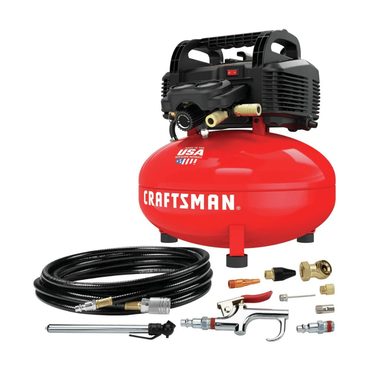 Limited Smart Pick Craftsman 6 Gallon Pancake Air Compressor, Oil-Free, 150 PSI, Portable with Accessory Kit Enhanced