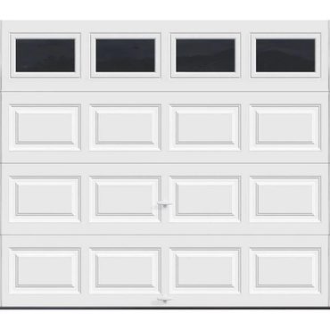 Limited Basic Line Clopay Classic Insulated Garage Door 9×7 ft, R-Value 6.5, White with Plain Window Everyday