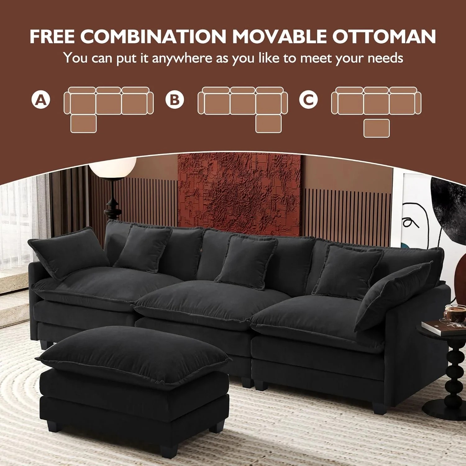 Premium Fresh Find Ihanherry 146" U-Shaped Modern Sofa Modular Sectional Cloud Couch Grey Practical