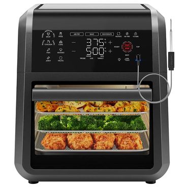 Essential Prime Select 12 Quart 5-in-1 Air Fryer with Integrated Smart Thermometer, 28 Presets - Black Reliable