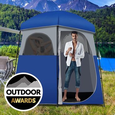 Limited Pure Value Sturdy Double-Room Camping Privacy Shower Toilet Tent W/ Storage Bag Reliable