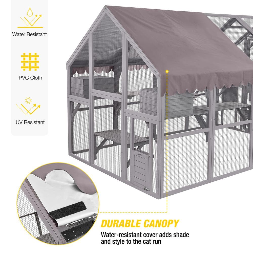 Essential Basic Line aivituvin Outdoor Cat Run : Large Cat Enclosure Enhanced