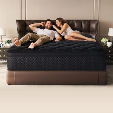 Limited Basic Line Premium 12 Inch King Mattress Pocket Spring Memory Foam Black Diamond Quilted Fine