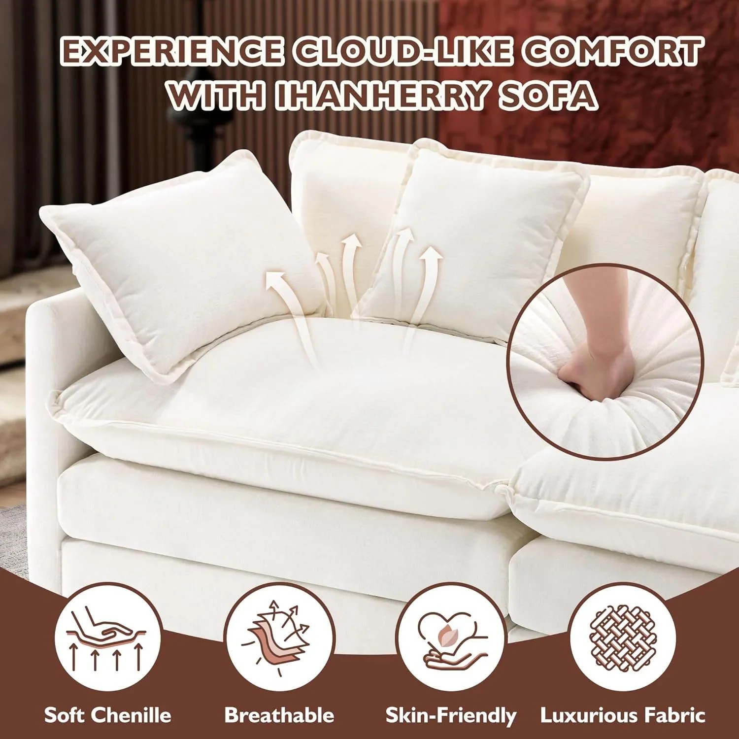 Premium Fresh Find Ihanherry 146" U-Shaped Modern Sofa Modular Sectional Cloud Couch Grey Practical