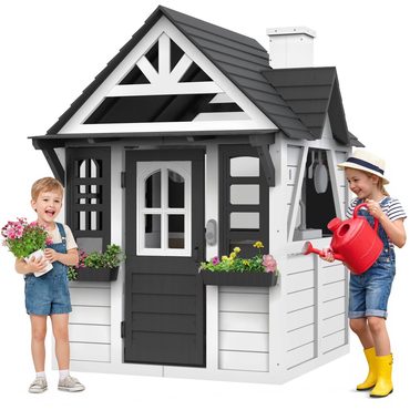 Limited Pure Value COCLUB Outdoor Playhouse for Kids Ages 4-8, Wooden Play House with Doorbell, Kitchen Toys, White Sensible
