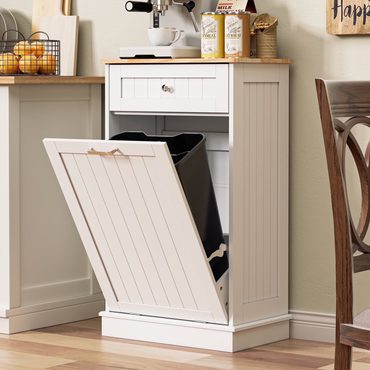 Revolutionary Open Market HARIPUL Single Tilt Out Trash Cabinet 13 Gallon White Fine