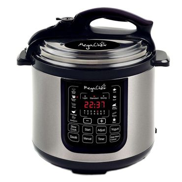 Limited Simple Goods MegaChef 8 Qt Stainless Steel Electric Pressure Cooker with Digital Presets & Slow Cook Function Sensible