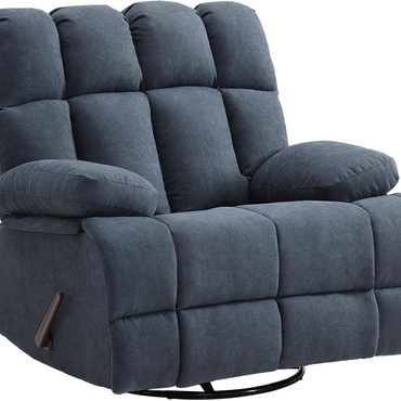 Genuine Direct Source Oversized Swivel Recliner Chair for Big Man Grey Sound
