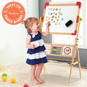 Classic Open Market Best 3-In-1 Kids Wooden Art Easel Chalkboard With Drawing Paper Roll Universal