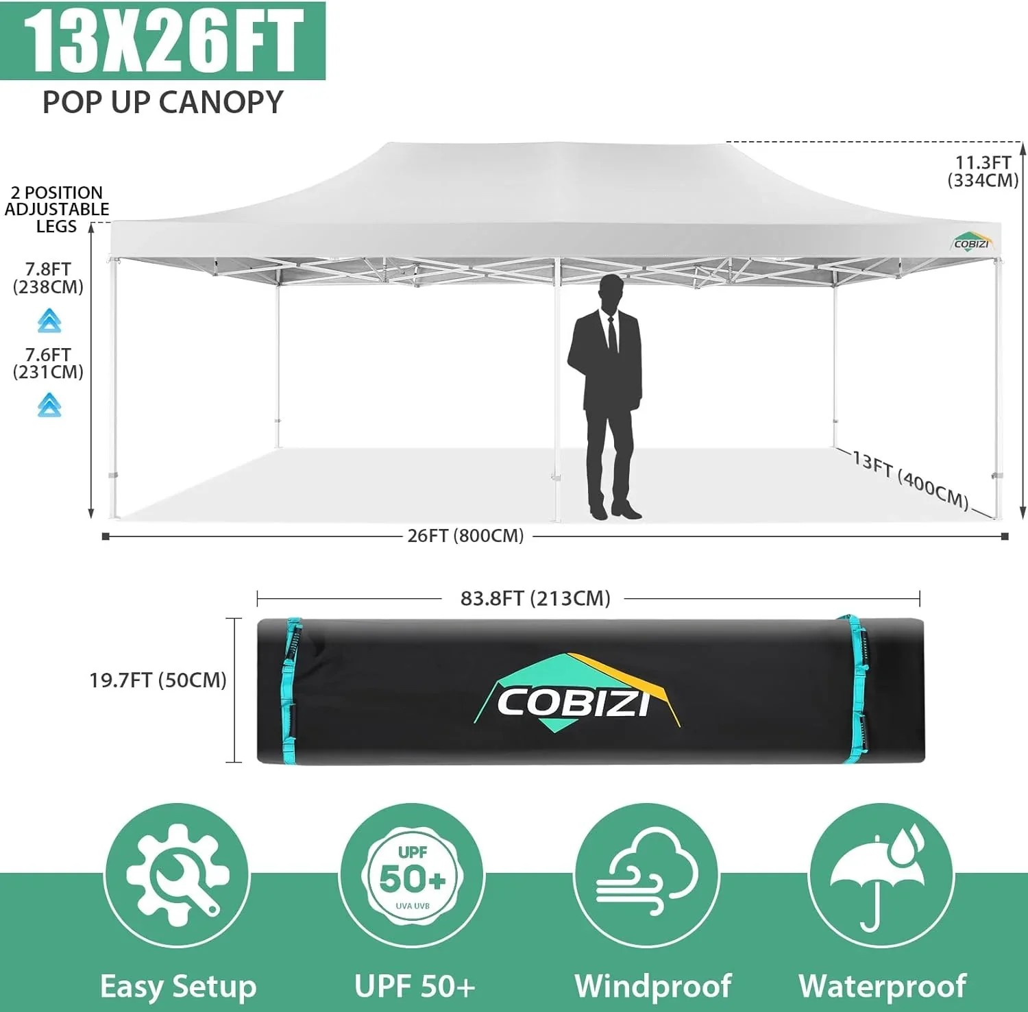 In Stock Pure Value COBIZI 10x20 Heavy Duty Pop up Canopy Tent with 6 Sidewalls Black Functional