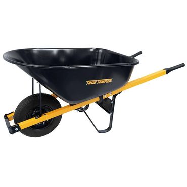 2026 Upgraded Basic Line 2025 True Temper R6STFFEC 6 cu. ft. Barrow in a Box Steel Wheelbarrow with Never Flat Tire and Steel Handles Original