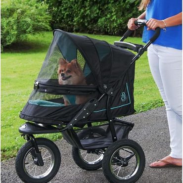 Limited Basic Line No-Zip NV Pet Stroller Zipperless One-Hand Fold Gel Tires Enhanced