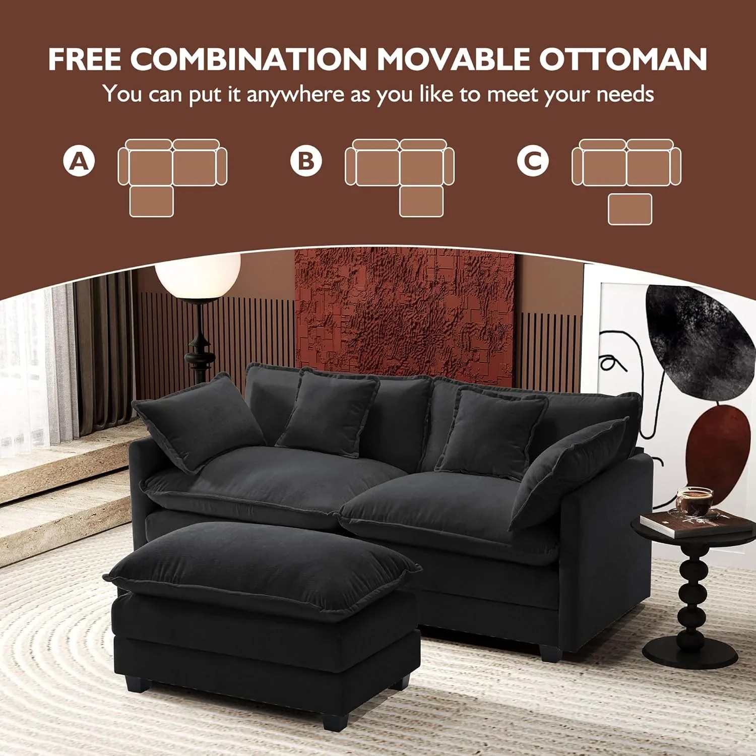 Premium Fresh Find Ihanherry 146" U-Shaped Modern Sofa Modular Sectional Cloud Couch Grey Practical