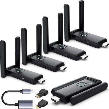Annual Prime Select Wireless HDMI Transmitter with 4 Receivers, 165FT, Plug & Play Sound
