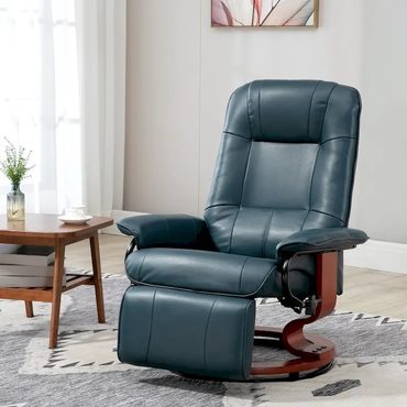 Popular Everyday Co HomCom Faux Leather Adjustable Manual Swivel Base Recliner Chair with Comfortable and Relaxing Footrest Reliable