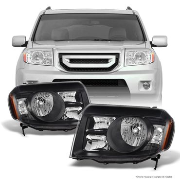 Select True Basics '- Change the pair Settings for Honda Pilot SUV black headlight driver left + passenger right Distinctive