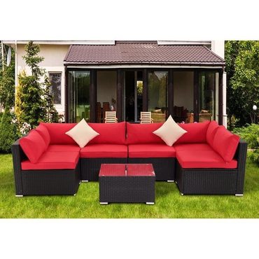 Economy Open Market Moshannon Wicker/Rattan 6 - Person Seating Group with Cushions Modern