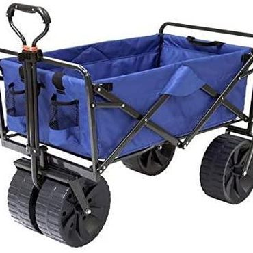 Popular Everyday Co Mac Sports Heavy Duty Collapsible Folding All Terrain Utility Beach Wagon Cart Blue/Black Functional