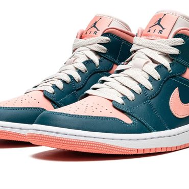 Genuine True Basics AIR JORDAN 1 MID WMNS "Dark Teal Green" Sensible