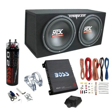 Advanced Basic Line 12 1200W Dual Loaded Car Subwoofer & 1100W Amp with Kit & Capacitor Distinctive