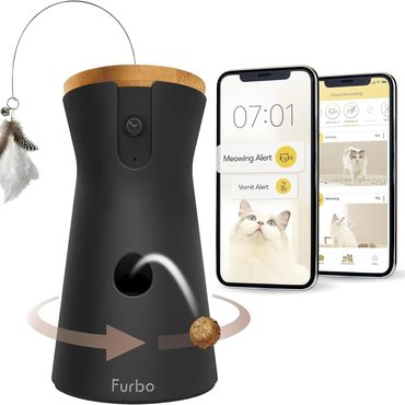 2026 Debut Simple Goods 360° Cat Camera: Rotating 360° Cat Tracking, Treat Toss, HD Night Vision Budget