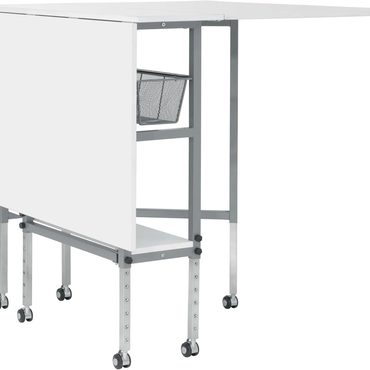Premium Everyday Co Sew Ready Hobby Cutting Table, 58.75"x36.5", White/Silver Sound