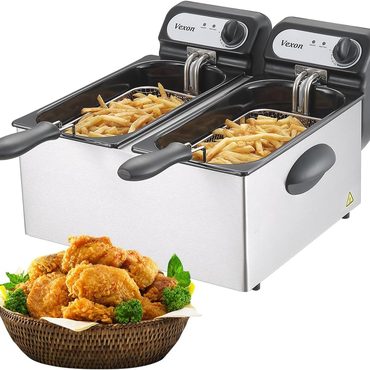 Brand New Prime Select 3000W Commercial Electric Deep Fryer With Baskets & Lids Stainless Steel Functional
