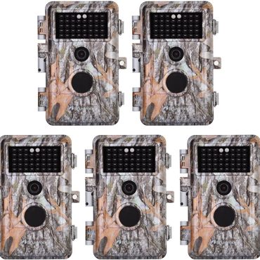 Limited Simple Goods 5-Pack Game & Deer Trail Cameras 16MP 1920x1080P Video Hunting Wildlife Cams Time Lapse with Night Vision Everyday