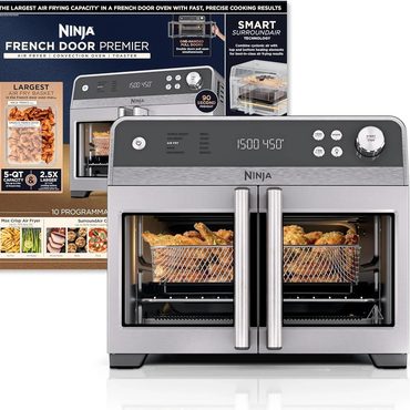 Revolutionary Clear Choice Ninja | French Door Premier | Air Fryer, Convection Oven, Toaster | 5-qt Air Fry Basket Functional