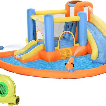 Economy Everyday Co Kids Inflatable Water Slide 5-in-1 Bounce House Water Park 450W Air Blower Distinctive