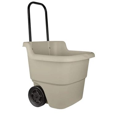Essential Simple Goods Resin 15.5 Gallon Multi-Purpose Rolling Cart with Wheels, Durable Plastic, Brown/Taupe Fine