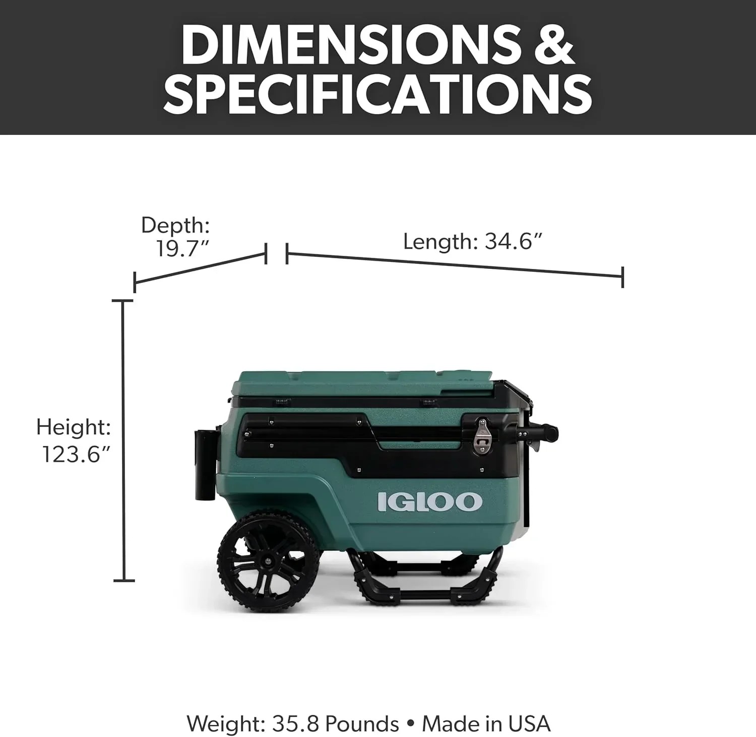 Popular Direct Source 70Qt Wheeled Cooler Insulated Hard Shell Ice Chest Practical
