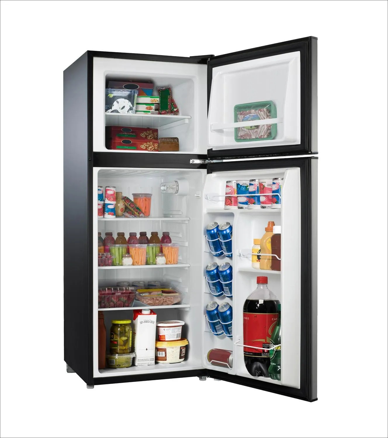 Limited Simple Goods 4.6. Cu ft Two Door Mini Refrigerator with Freezer, Stainless Steel Sound