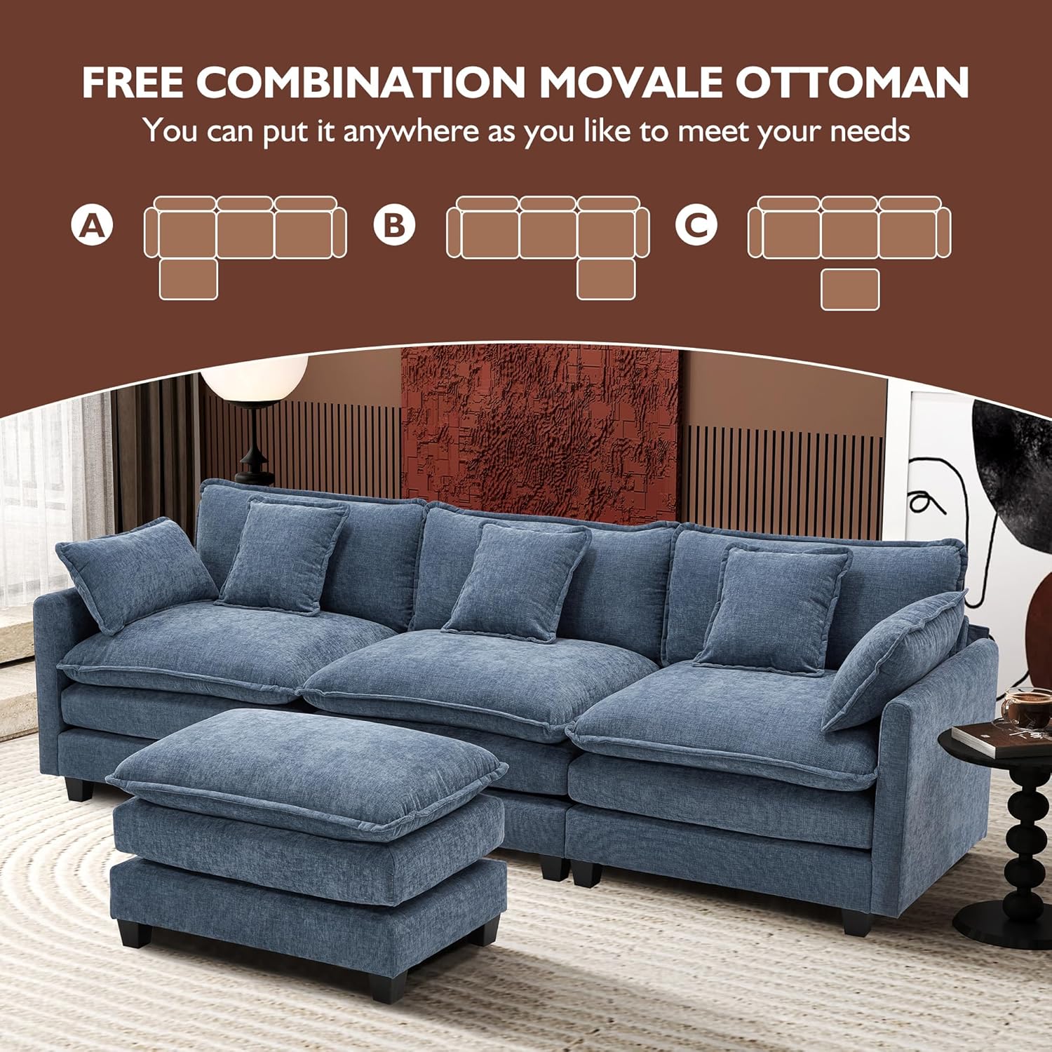 Premium Fresh Find Ihanherry 146" U-Shaped Modern Sofa Modular Sectional Cloud Couch Grey Practical