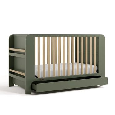 Classic Standard Goods Graco Read-with-Me 4-in-1 Convertible Crib with Drawer, Olive/Driftwood Fine