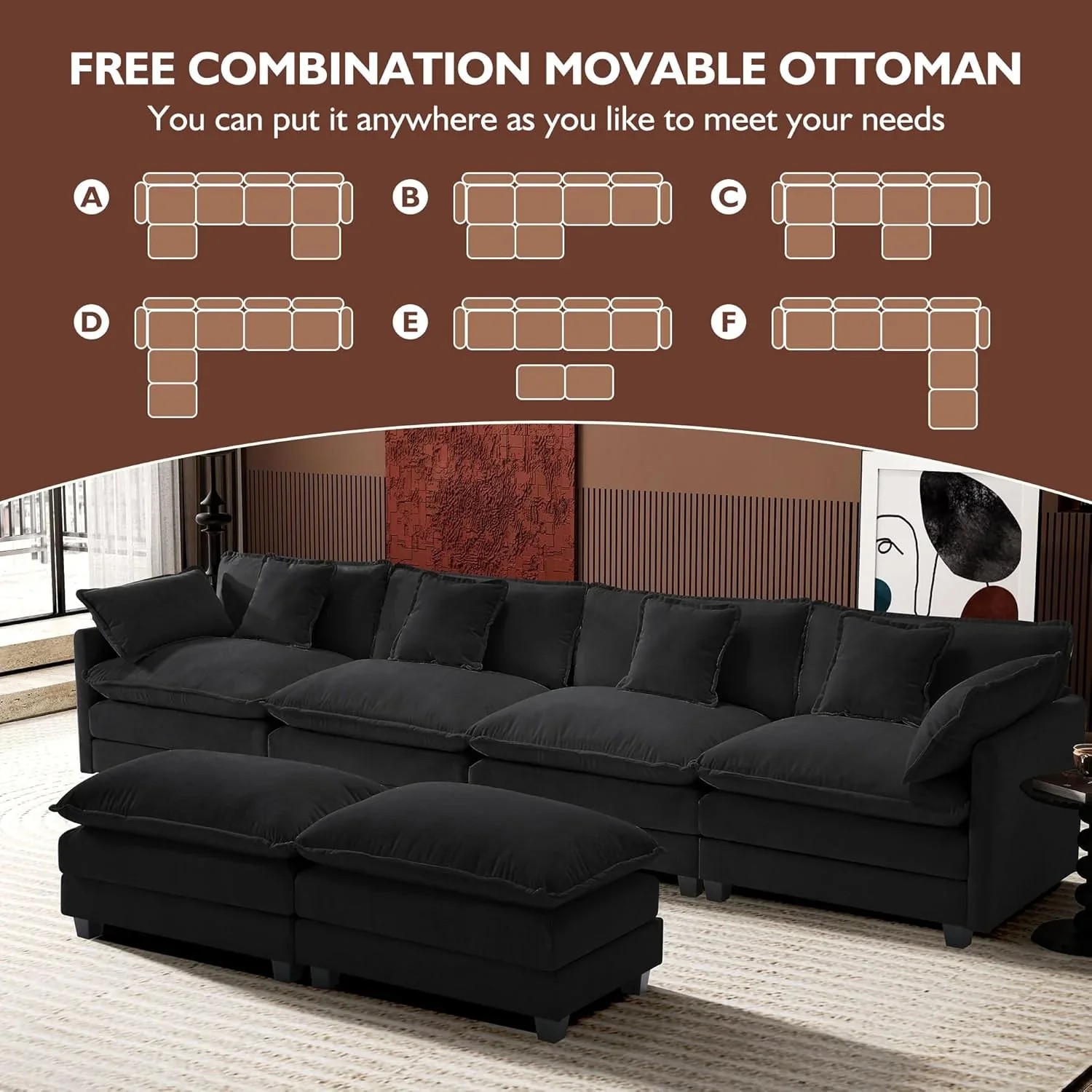 Premium Fresh Find Ihanherry 146" U-Shaped Modern Sofa Modular Sectional Cloud Couch Grey Practical